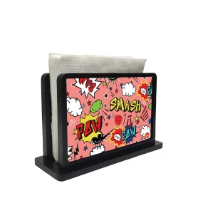 Tissue Holder Paper Napkin Stand - Comic Style Pink