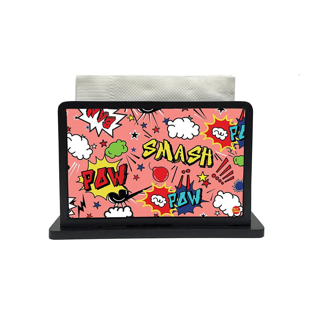 Tissue Holder Paper Napkin Stand - Comic Style Pink