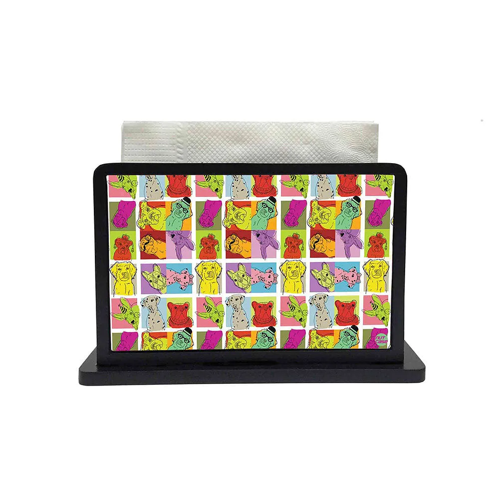 Tissue Holder Paper Napkin Stand - Dog Faces