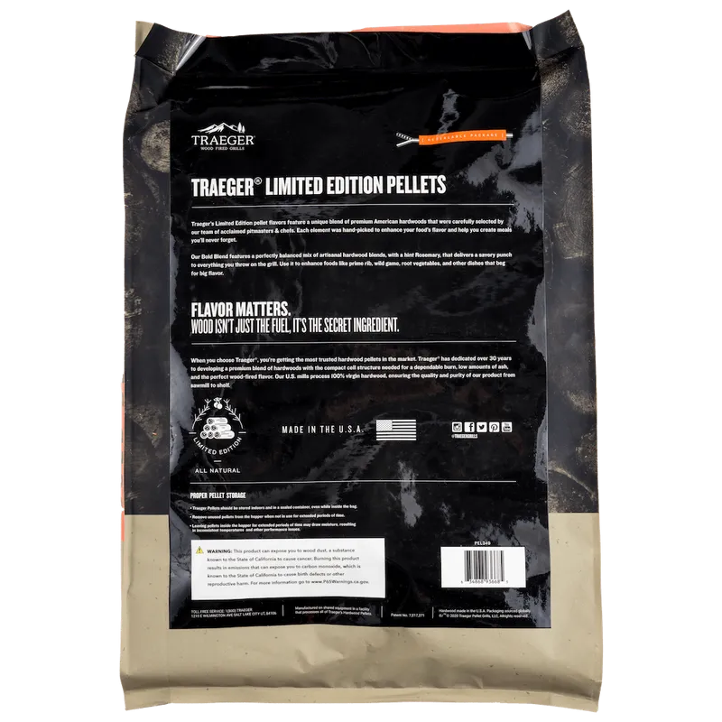Traeger Bold Blend Wood Pellets- Limited Edition-PEL349