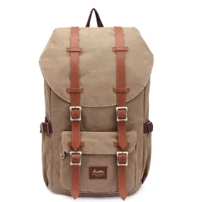 Travel Laptop Backpack, Outdoor Rucksack, School backpack Fits 15.6"(Canvas Brown)