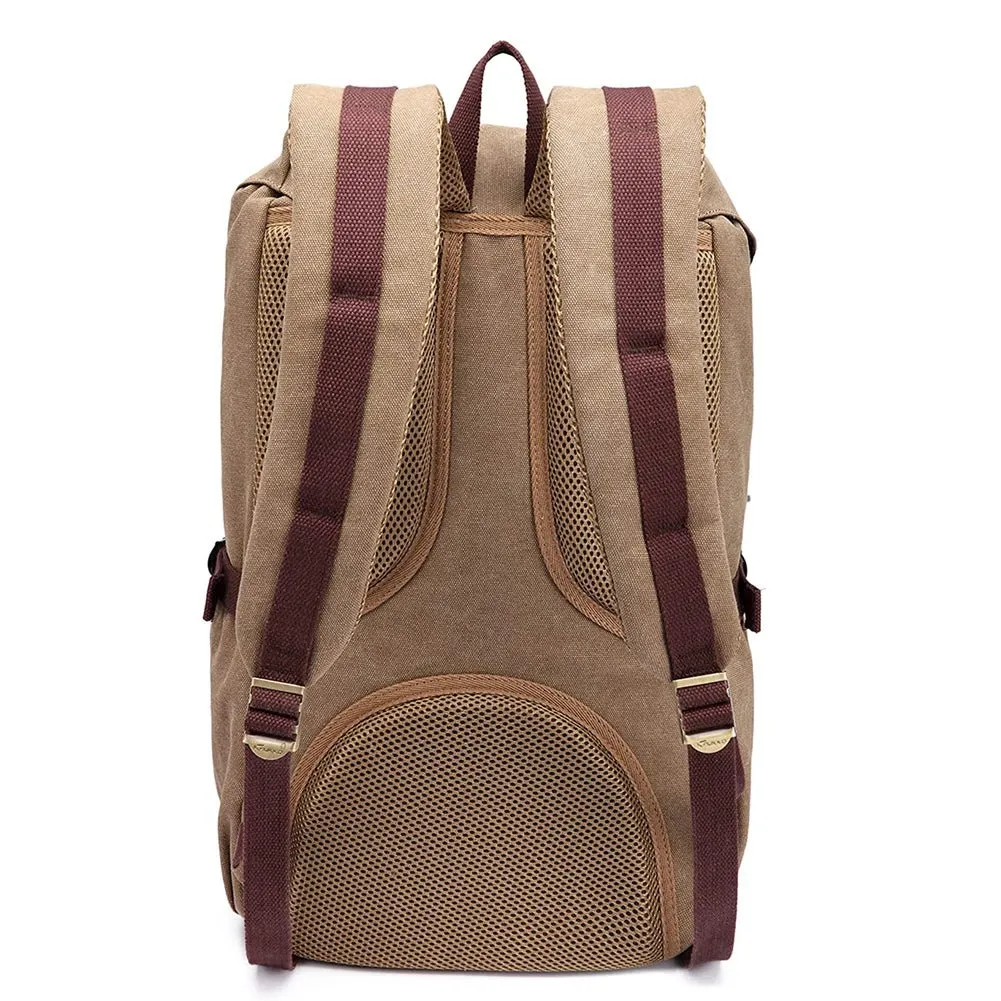 Travel Laptop Backpack, Outdoor Rucksack, School backpack Fits 15.6"(Canvas Brown)