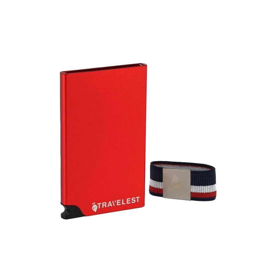 Travelest Rfid Blocking Pop Up Aluminum Card Holder With Money Holder
