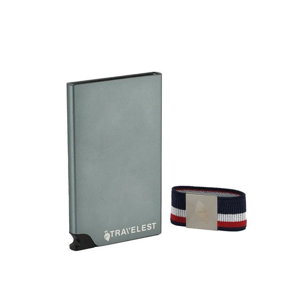 Travelest Rfid Blocking Pop Up Aluminum Card Holder With Money Holder