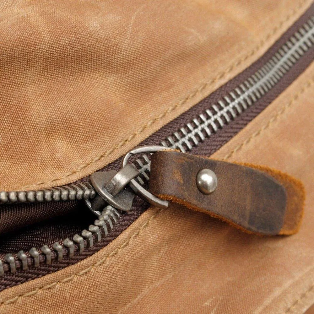 Vintage Canvas Backpack Rucksack Roll Top-Dark Grey