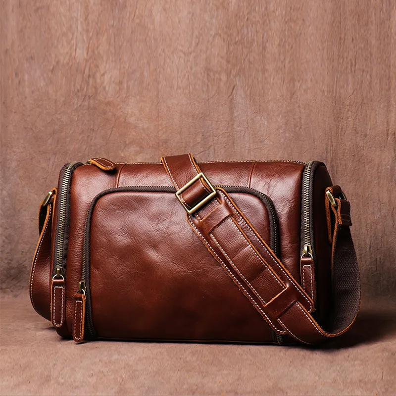Vintage Crazy Horse Leather bag Original Handmade Postman Bag Leather Cross Body Bag Casual Shoulder Bag Message Bag