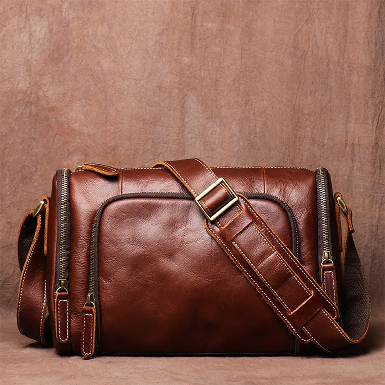 Vintage Crazy Horse Leather bag Original Handmade Postman Bag Leather Cross Body Bag Casual Shoulder Bag Message Bag