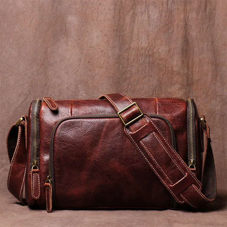 Vintage Crazy Horse Leather bag Original Handmade Postman Bag Leather Cross Body Bag Casual Shoulder Bag Message Bag