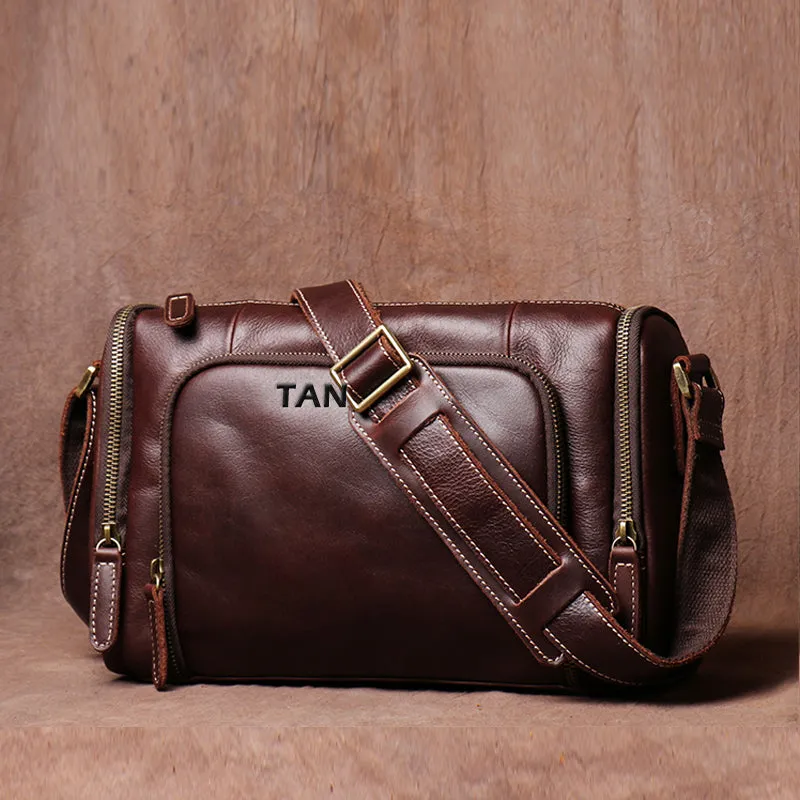 Vintage Crazy Horse Leather bag Original Handmade Postman Bag Leather Cross Body Bag Casual Shoulder Bag Message Bag