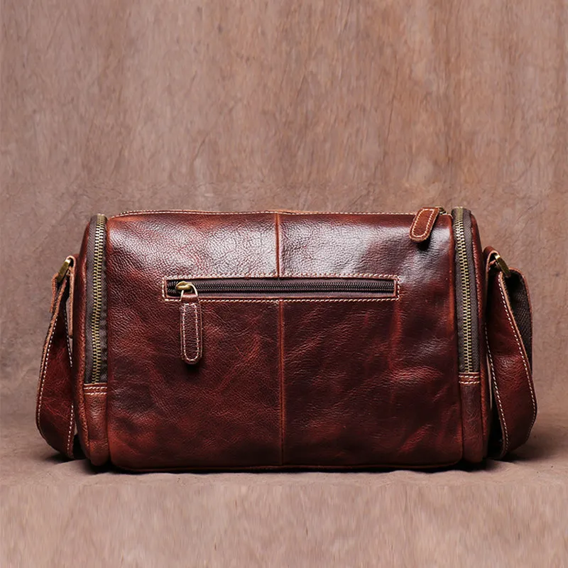 Vintage Crazy Horse Leather bag Original Handmade Postman Bag Leather Cross Body Bag Casual Shoulder Bag Message Bag