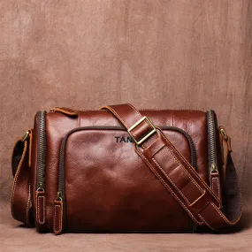 Vintage Crazy Horse Leather bag Original Handmade Postman Bag Leather Cross Body Bag Casual Shoulder Bag Message Bag