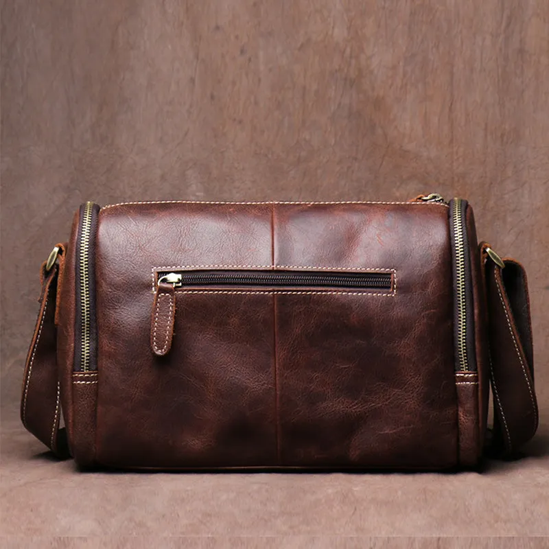 Vintage Crazy Horse Leather bag Original Handmade Postman Bag Leather Cross Body Bag Casual Shoulder Bag Message Bag