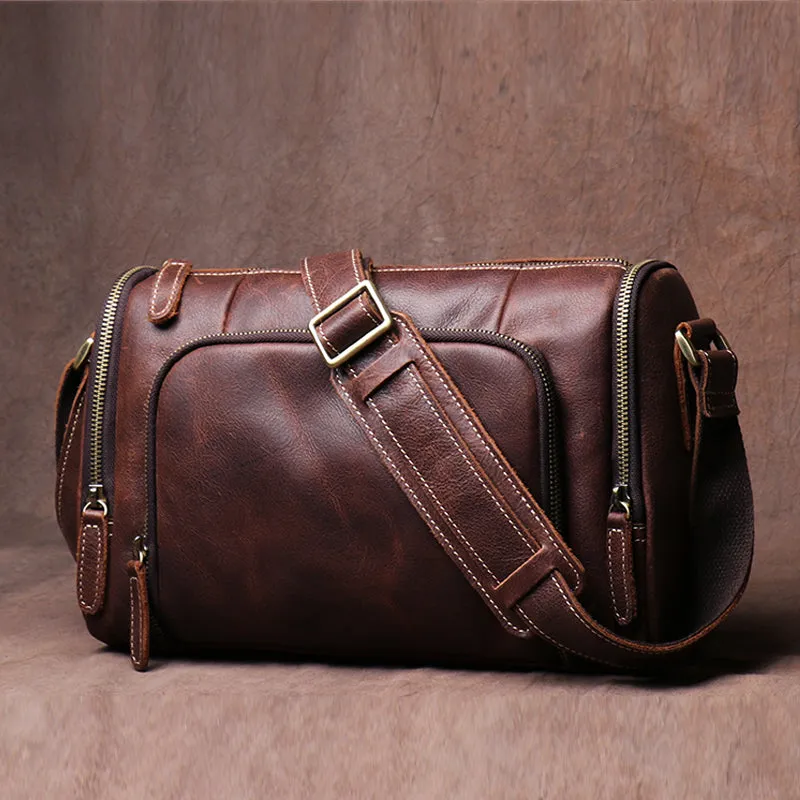 Vintage Crazy Horse Leather bag Original Handmade Postman Bag Leather Cross Body Bag Casual Shoulder Bag Message Bag
