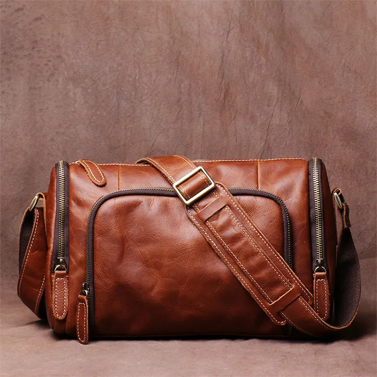 Vintage Crazy Horse Leather bag Original Handmade Postman Bag Leather Cross Body Bag Casual Shoulder Bag Message Bag