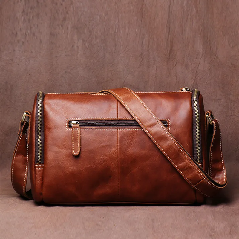 Vintage Crazy Horse Leather bag Original Handmade Postman Bag Leather Cross Body Bag Casual Shoulder Bag Message Bag