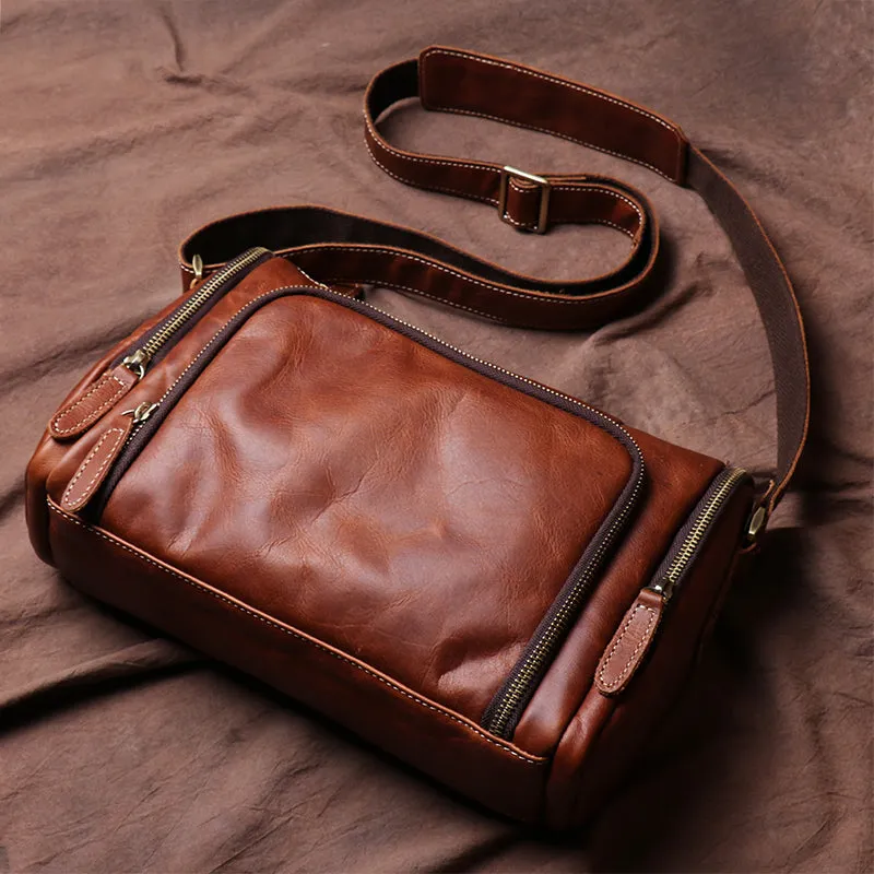 Vintage Crazy Horse Leather bag Original Handmade Postman Bag Leather Cross Body Bag Casual Shoulder Bag Message Bag