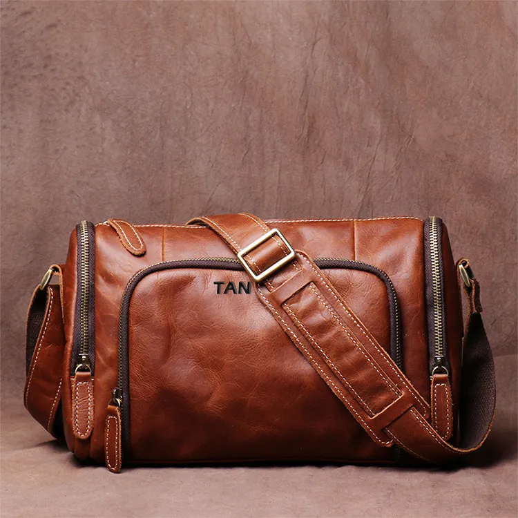 Vintage Crazy Horse Leather bag Original Handmade Postman Bag Leather Cross Body Bag Casual Shoulder Bag Message Bag