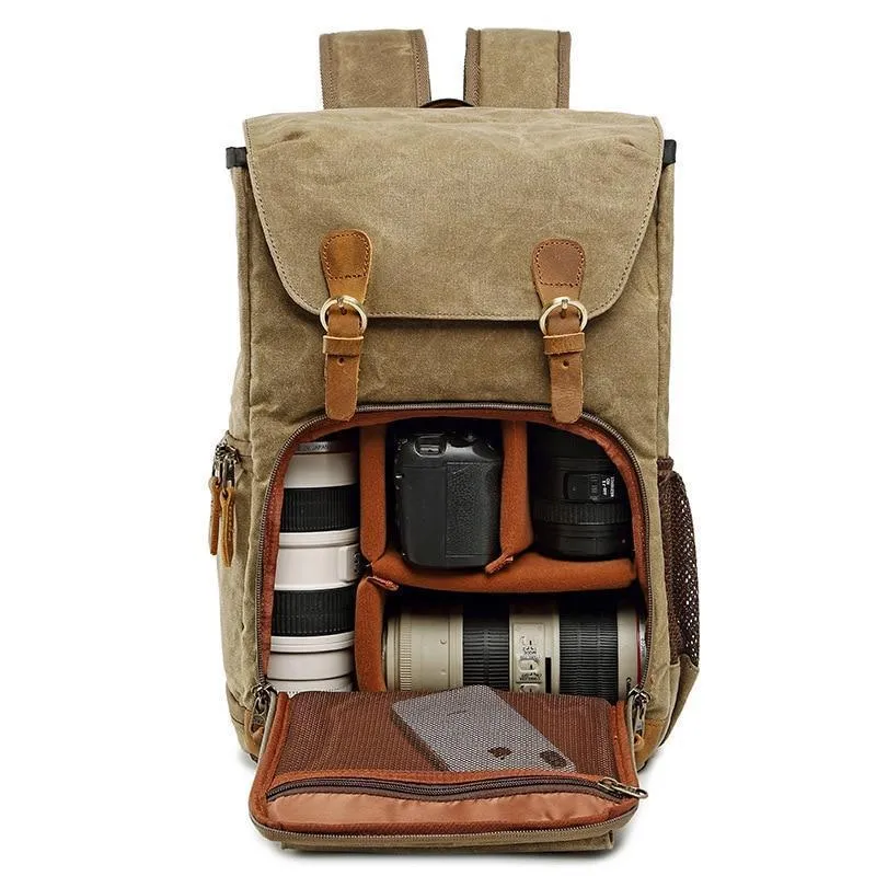 Vintage Outdoor Waterproof Camera Bag Backpack