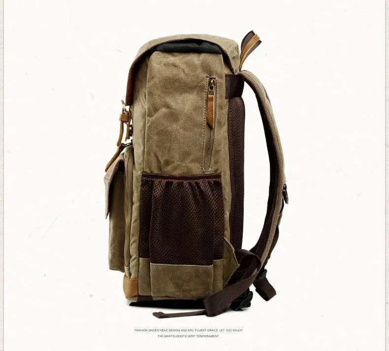 Vintage Outdoor Waterproof Camera Bag Backpack