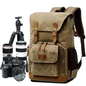 Vintage Outdoor Waterproof Camera Bag Backpack