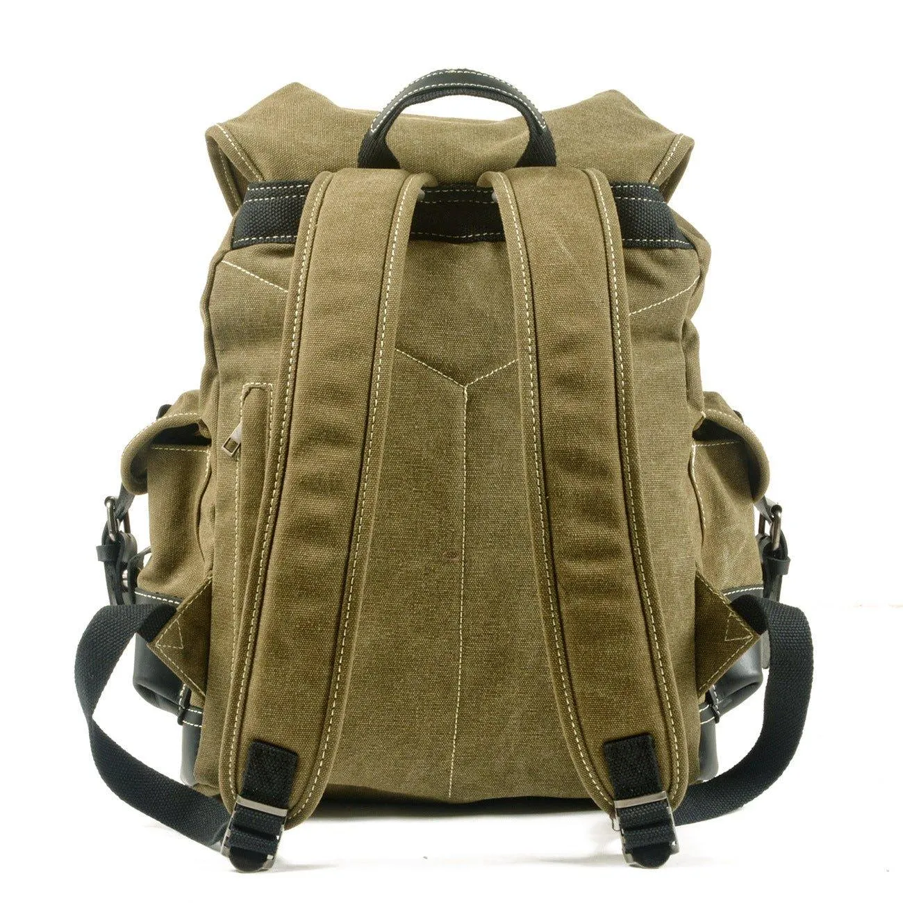 Vintage Waxed Canvas Backpack Waterproof for Men-Coffee