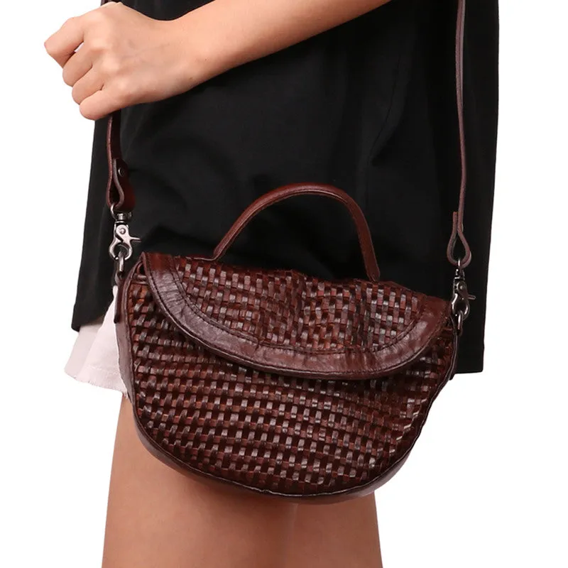 Vintage Womens Boho Leather Satchel Bags Small Handbags Purse For Women