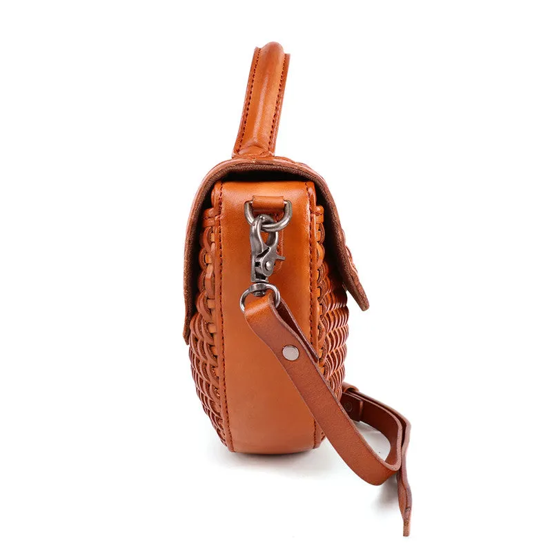 Vintage Womens Boho Leather Satchel Bags Small Handbags Purse For Women