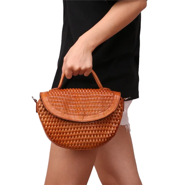 Vintage Womens Boho Leather Satchel Bags Small Handbags Purse For Women