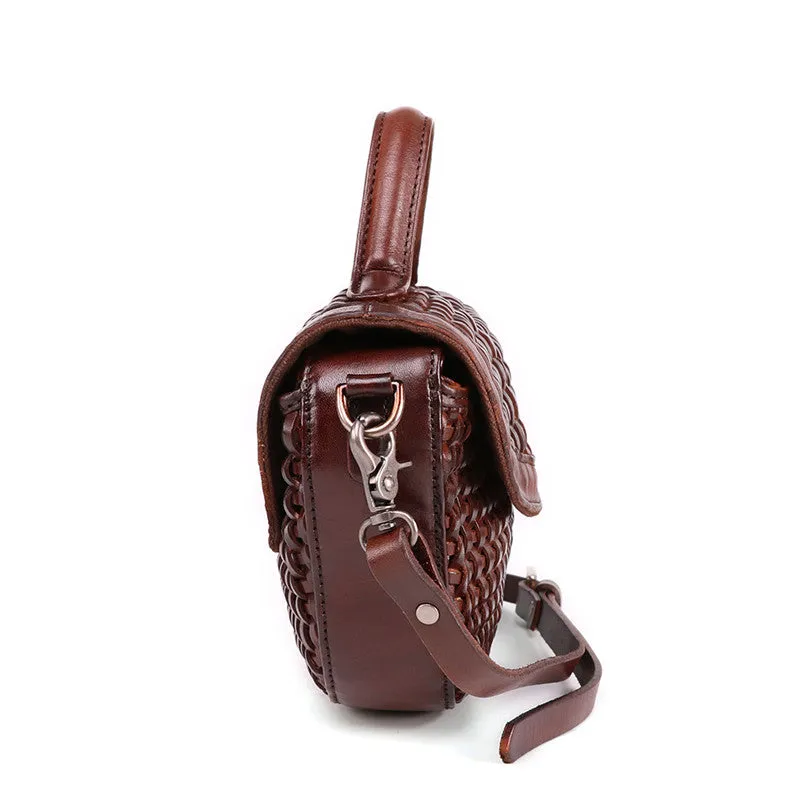 Vintage Womens Boho Leather Satchel Bags Small Handbags Purse For Women