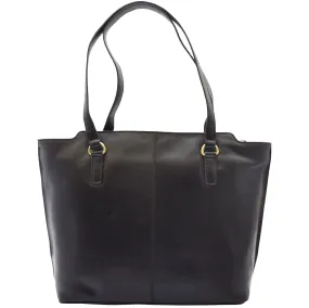 Womens Large Casual Real Leather Shoulder Handbag Greenland Black