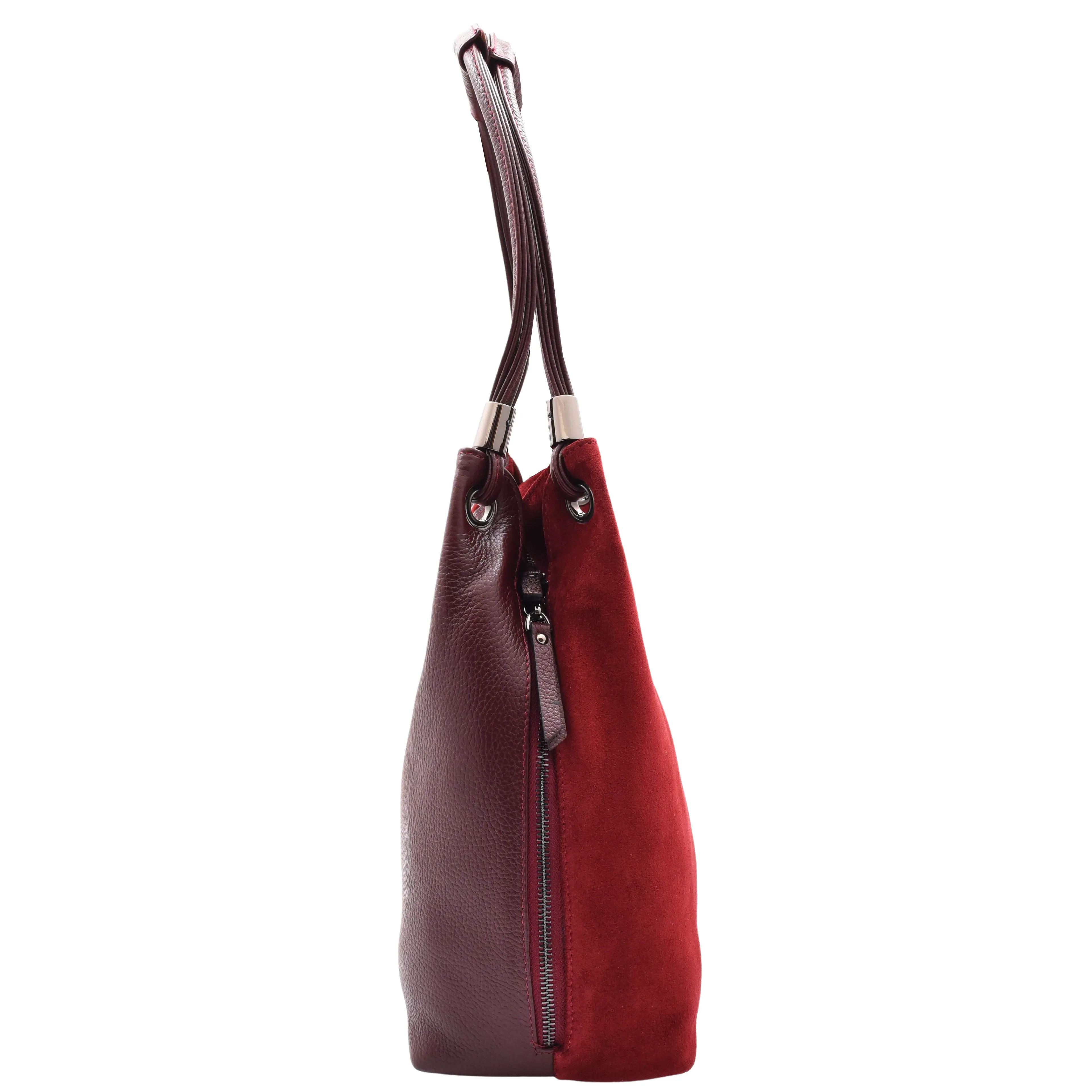 Womens Real Leather Suede Shoulder Hobo Bag Casual Outgoing Handbag A7153 Burgundy