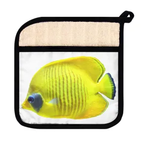Yellow Fish Pot Holder with Pocket